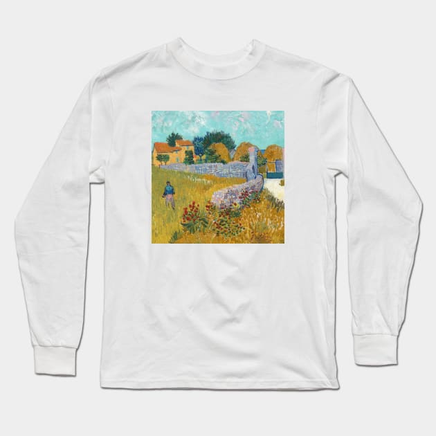 Vincent Van Gogh Farmhouse in Provence Long Sleeve T-Shirt by SybaDesign